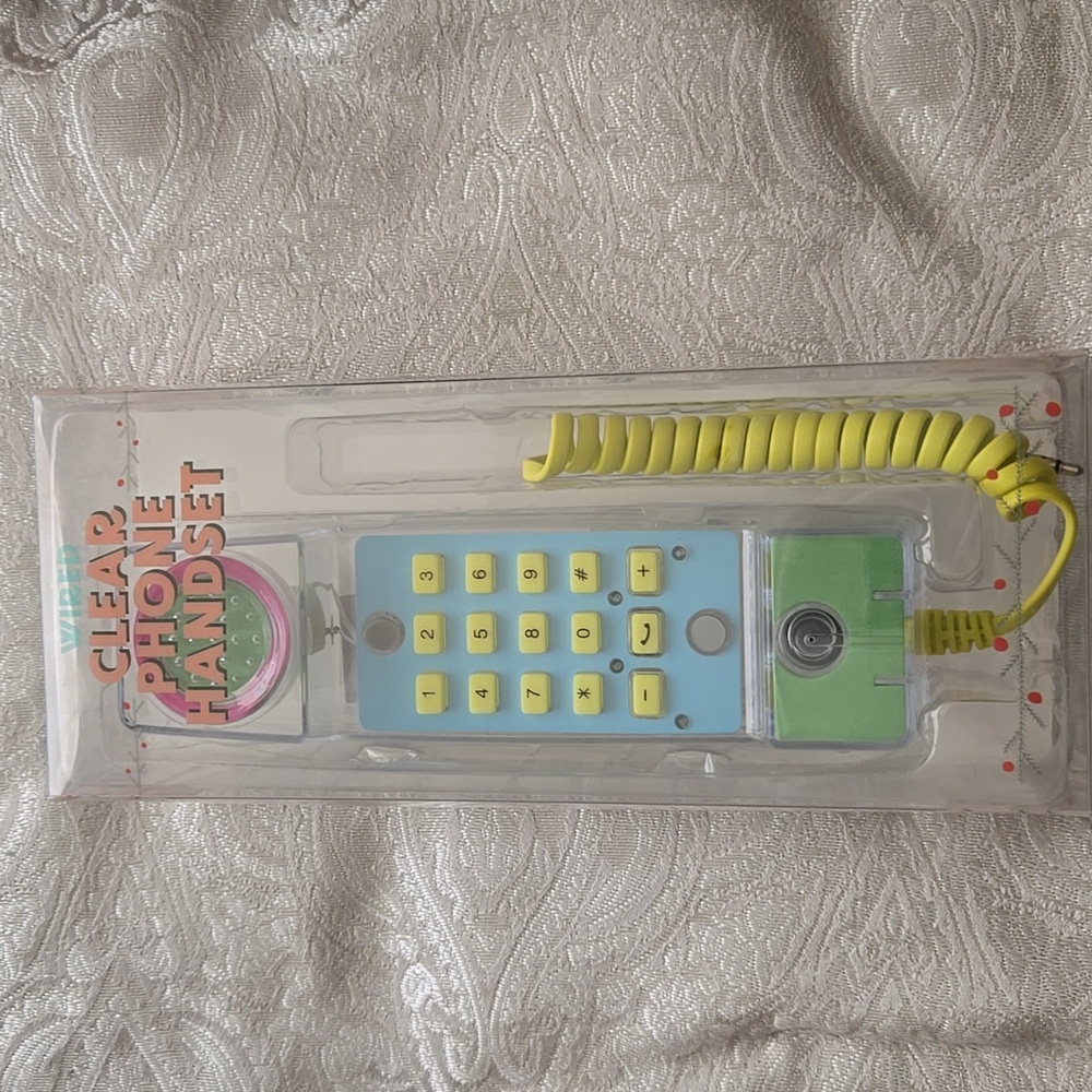 Vivitar Retro Wired Clear Phone Handset works with any 3.5mm aux